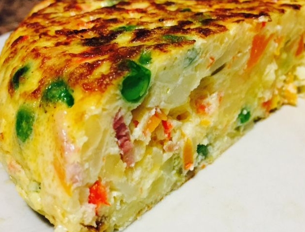 Tortilla rápida con verduras