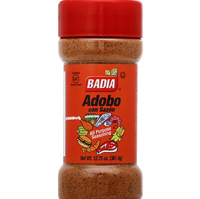 orégano, adobo, sazón con culantro y achiote