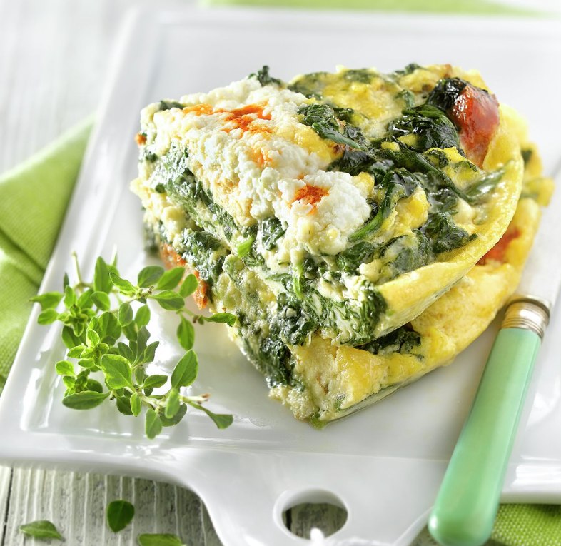 Revuelto de huevo con espinacas y queso